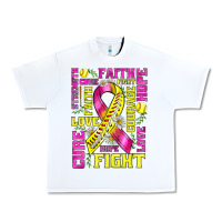 White breast cancer softball ribbon love cure fight bbs Urban Heavy Tee - BundleAndBundleShop