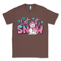 Chestnut let it snow pink christmas snowman Classic Tee - MaliasSmallBusiness