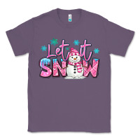 Lavender let it snow pink christmas snowman Classic Tee - MaliasSmallBusiness