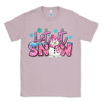 Lilac let it snow pink christmas snowman Classic Tee - MaliasSmallBusiness