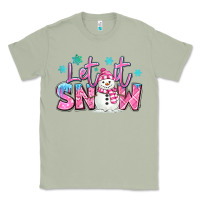 Matcha let it snow pink christmas snowman Classic Tee - MaliasSmallBusiness