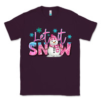 Plum let it snow pink christmas snowman Classic Tee - MaliasSmallBusiness