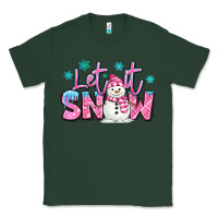 Sports Green let it snow pink christmas snowman Classic Tee - MaliasSmallBusiness