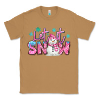 Toasted Coconut let it snow pink christmas snowman Classic Tee - MaliasSmallBusiness