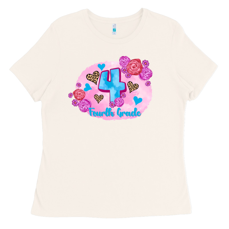Back To School Flowers Fourth Grade 3200x2400 Ladies Tee by AdoDesignShop | Teevron