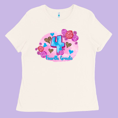 Back To School Flowers Fourth Grade 3200x2400 Ladies Tee Designed By Adodesignshop
