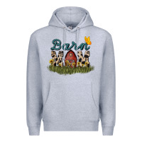 Heather Grey Barn mom sunflower mother's day Premium Hoodie - HowdyJamesFarm