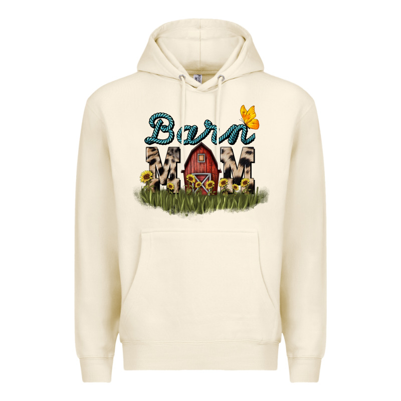 Barn Mom Sunflower Mother's Day Premium Hoodie by HowdyJamesFarm | Teevron