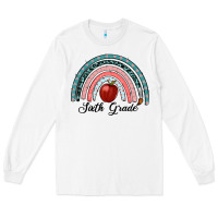 White sixth grade rainbow Long Sleeve Tee - RanaPortraitStore