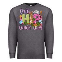 Charcoal Heather Easter Day One hip Lunch Lady Premium Sweatshirt - OliviaCreatesArt