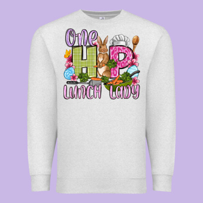 Easter Day One Hip Lunch Lady Premium Sweatshirt Designed By Oliviacreatesart