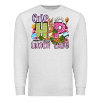 Oatmeal Heather Easter Day One hip Lunch Lady Premium Sweatshirt - OliviaCreatesArt