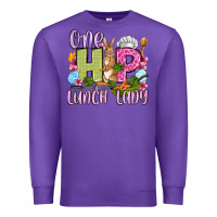 Purple Easter Day One hip Lunch Lady Premium Sweatshirt - OliviaCreatesArt