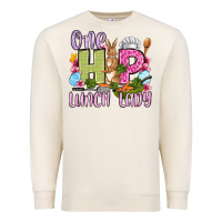 Sandshell Easter Day One hip Lunch Lady Premium Sweatshirt - OliviaCreatesArt