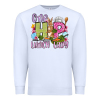 White Easter Day One hip Lunch Lady Premium Sweatshirt - OliviaCreatesArt
