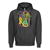Charcoal Heather mardi gras Zipper Hoodie - CowGirlArtShop