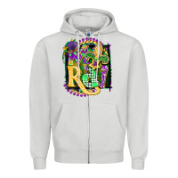 Dove Grey mardi gras Zipper Hoodie - CowGirlArtShop
