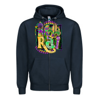 Navy mardi gras Zipper Hoodie - CowGirlArtShop