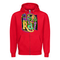 Red mardi gras Zipper Hoodie - CowGirlArtShop