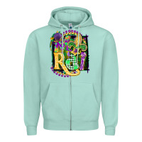 Seafoam mardi gras Zipper Hoodie - CowGirlArtShop