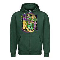 Sports Green mardi gras Zipper Hoodie - CowGirlArtShop