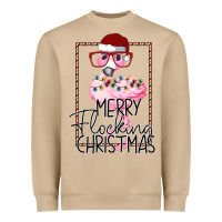 Merry Flock Christmas Flamingo Christmas Heavyweight Sweatshirt | Teevron