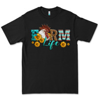 Black Western Farm Life Rooster Head Premium Tee - LillyAllenDesigns