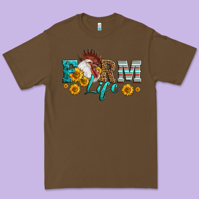 Western Farm Life Rooster Head Premium Tee Designed By Lillyallendesigns