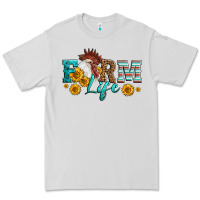 Dove Grey Western Farm Life Rooster Head Premium Tee - LillyAllenDesigns