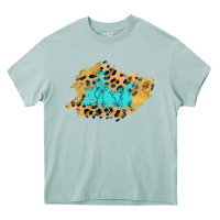 Arona glitter leopard turquoise patch Heavy Core Tee - AdoDesignShop