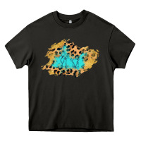 Asphalt glitter leopard turquoise patch Heavy Core Tee - AdoDesignShop