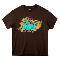 Glitter Leopard Turquoise Patch Heavy Core Tee | Teevron