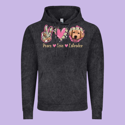 Peace Love Labrador Vintage Hoodie Designed By Jasminsmagicworld