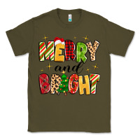 Army Green merry and bright Classic Tee - MaliasSmallBusiness