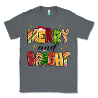 Charcoal Heather merry and bright Classic Tee - MaliasSmallBusiness
