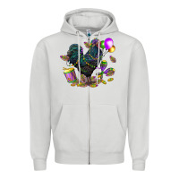 Dove Grey mardi gras chicken Zipper Hoodie - CowGirlArtShop