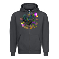 Smoke mardi gras chicken Zipper Hoodie - CowGirlArtShop