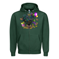 Sports Green mardi gras chicken Zipper Hoodie - CowGirlArtShop