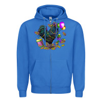 True Royal mardi gras chicken Zipper Hoodie - CowGirlArtShop