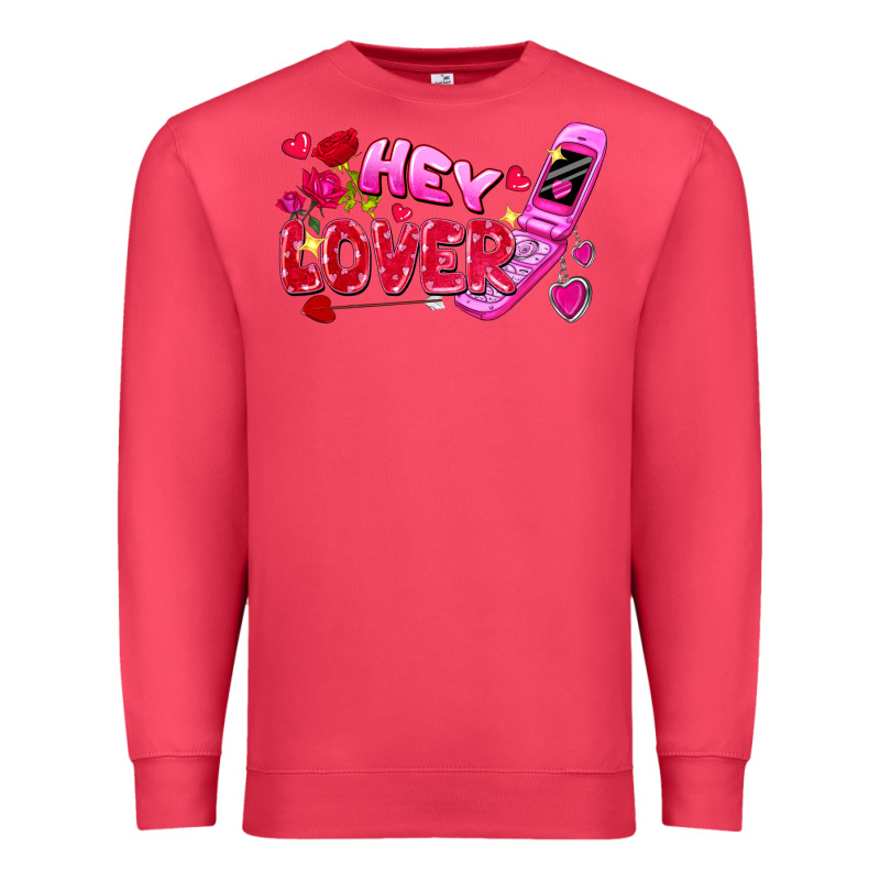 Hey Lover Flip Phone Valentine's Day Premium Sweatshirt by FaDigitalArtStudio | Teevron