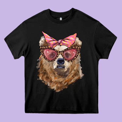 Mama Bear With Glasses And Bandana Heavy Core Tee Designed By Artiststas