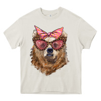 Cream mama bear with glasses and bandana Heavy Core Tee - Artiststas