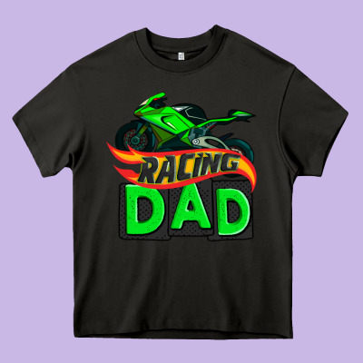 Racing Dad With Racing Motorcycle Heavy Core Tee Designed By Adodesignshop