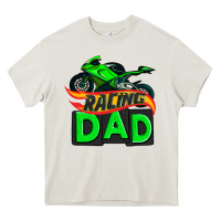 Cream racing dad with racing motorcycle Heavy Core Tee - AdoDesignShop