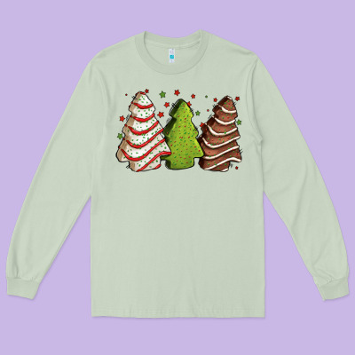 Christmas Cakes Long Sleeve Tee Designed By Jasminsmagicworld