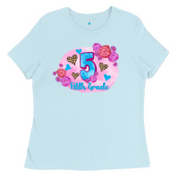 Baby Blue back to school flowers fifth grade 3200x2400 Ladies Tee - AdoDesignShop