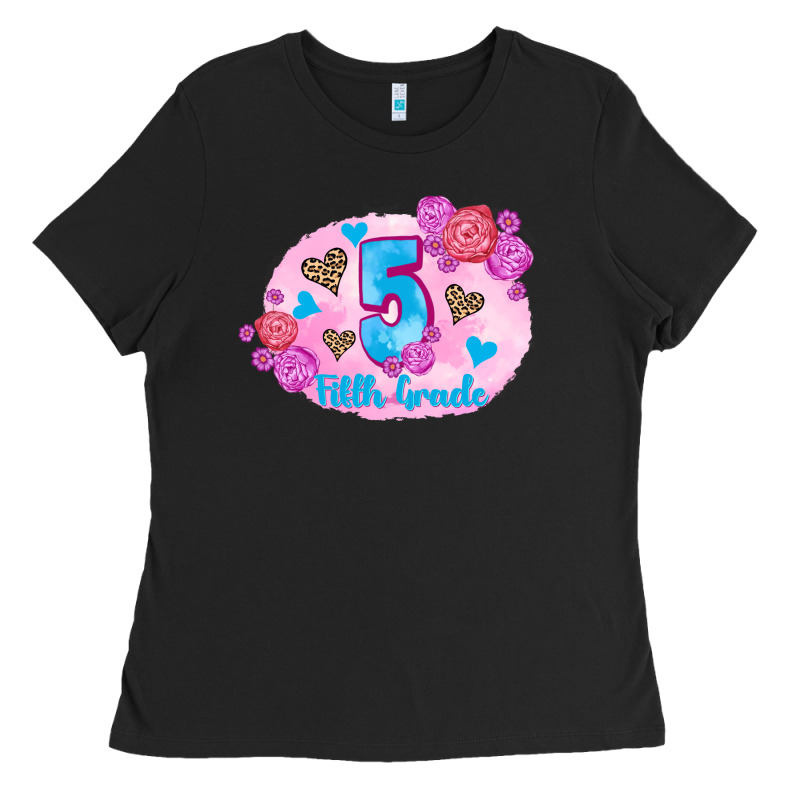 Back To School Flowers Fifth Grade 3200x2400 Ladies Tee by AdoDesignShop | Teevron