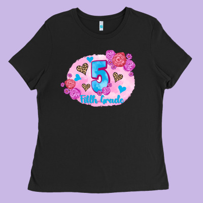 Back To School Flowers Fifth Grade 3200x2400 Ladies Tee Designed By Adodesignshop