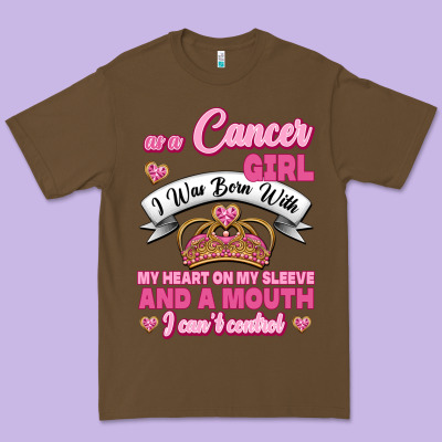 As A Cancer Girl I Was Born With My Heart On My Sleeve And A Mouth Premium Tee Designed By Jasminsmagicworld