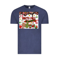 Vintage Denim North Pole Hot Chocolate christmas Vintage Tee - MaliasSmallBusiness